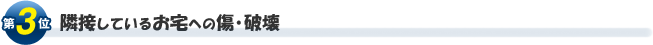 第３位隣接しているお宅への傷・破壊